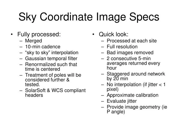 sky coordinate image specs