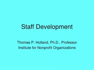 Staff Development