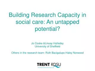 Building Research Capacity in social care: An untapped potential?