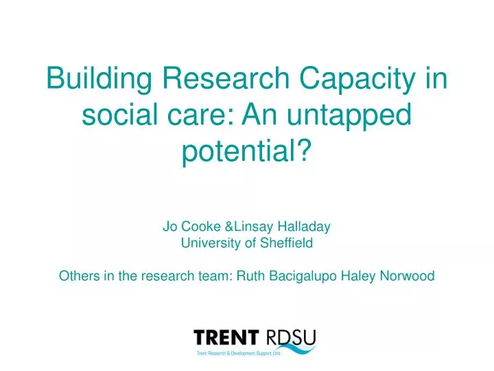 building research capacity in social care an untapped potential