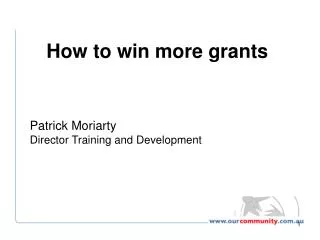 Patrick Moriarty Director Training and Development