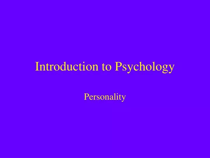 introduction to psychology