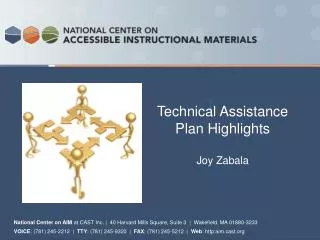 Technical Assistance Plan Highlights Joy Zabala