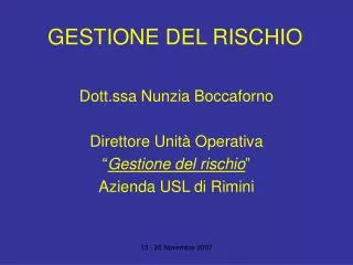 gestione del rischio