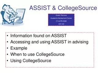 ASSIST &amp; CollegeSource