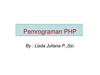 pemrograman php