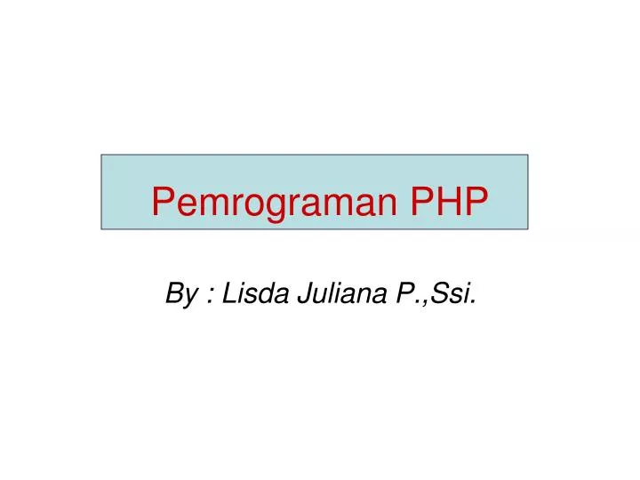 pemrograman php