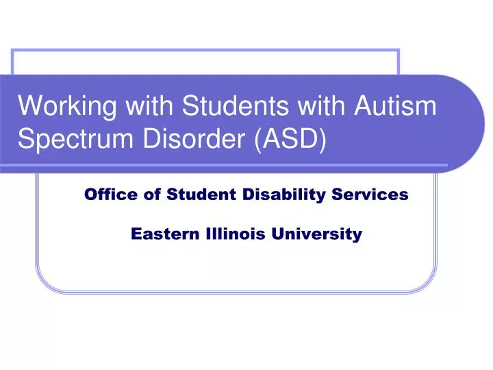 working with students with autism spectrum disorder asd