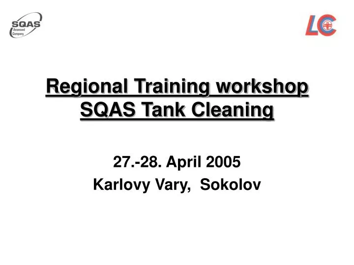 regional training workshop sqas tank cleaning