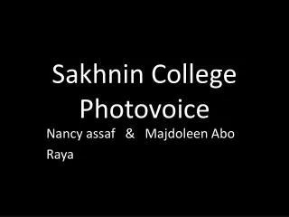 Sakhnin College Photovoice