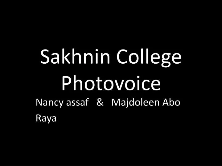 sakhnin college photovoice