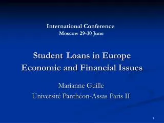 Student Loans in Europe Economic and Financial Issues