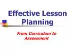 Effective Lesson Planning - slide 1