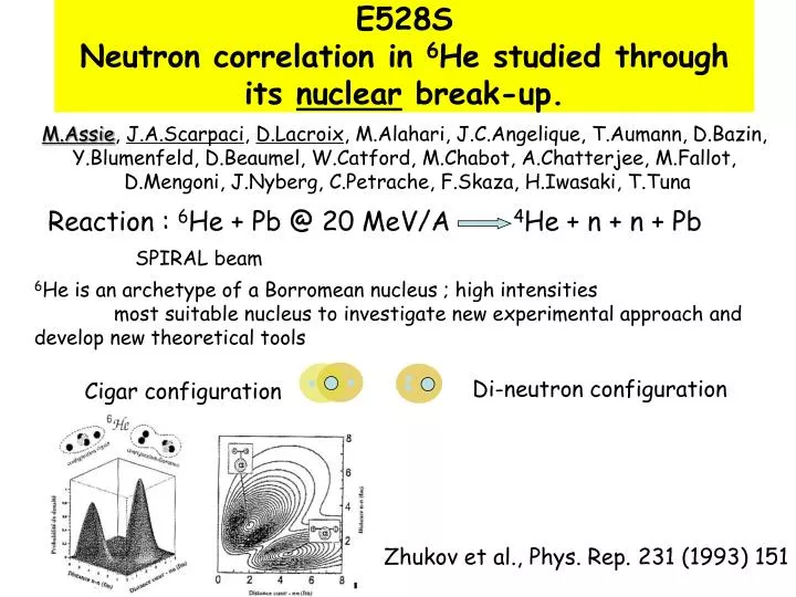e528s neutron correlation in 6 he studied through its nuclear break up