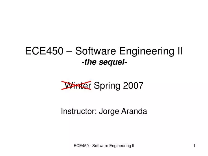 ece450 software engineering ii the sequel