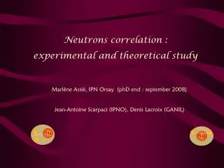 Neutrons correlation : experimental and theoretical study