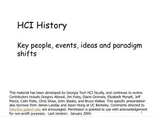 HCI History