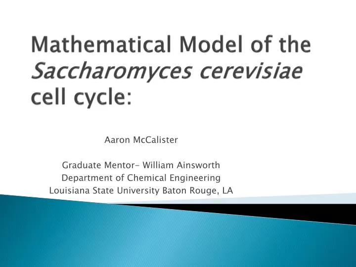 mathematical model of the saccharomyces cerevisiae cell cycle