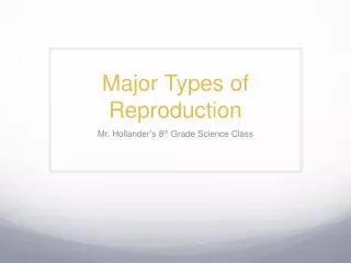 Major Types of Reproduction