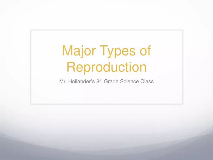 major types of reproduction