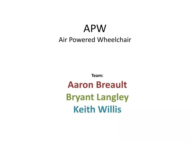 apw air powered wheelchair