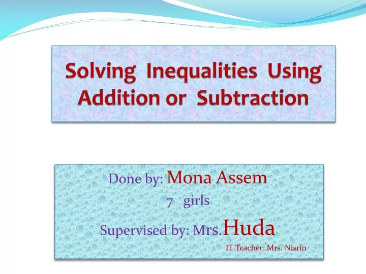 solving inequalities using addition or subtraction
