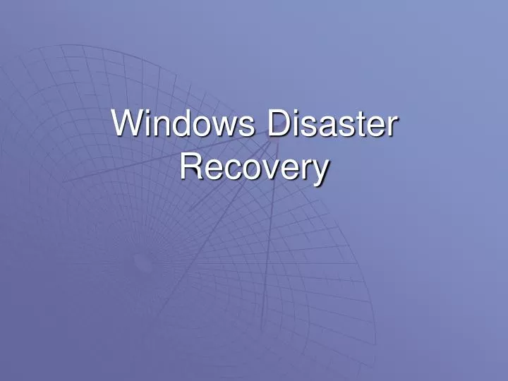 windows disaster recovery