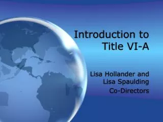 Introduction to Title VI-A