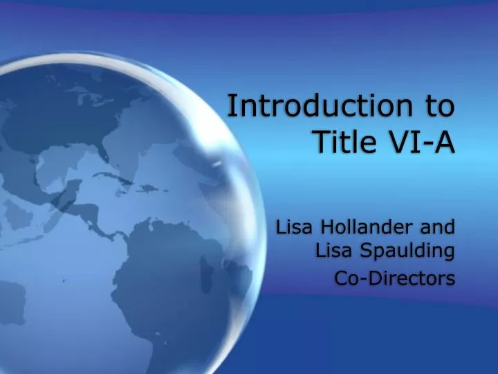 introduction to title vi a