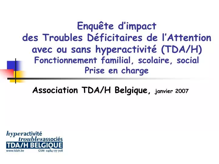 association tda h belgique janvier 2007