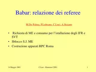 babar relazione dei referee
