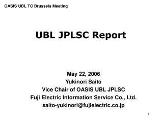 UBL JPLSC Report