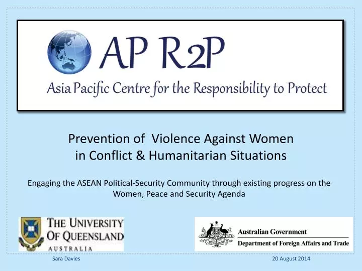 prevention of violence against women in conflict humanitarian situations