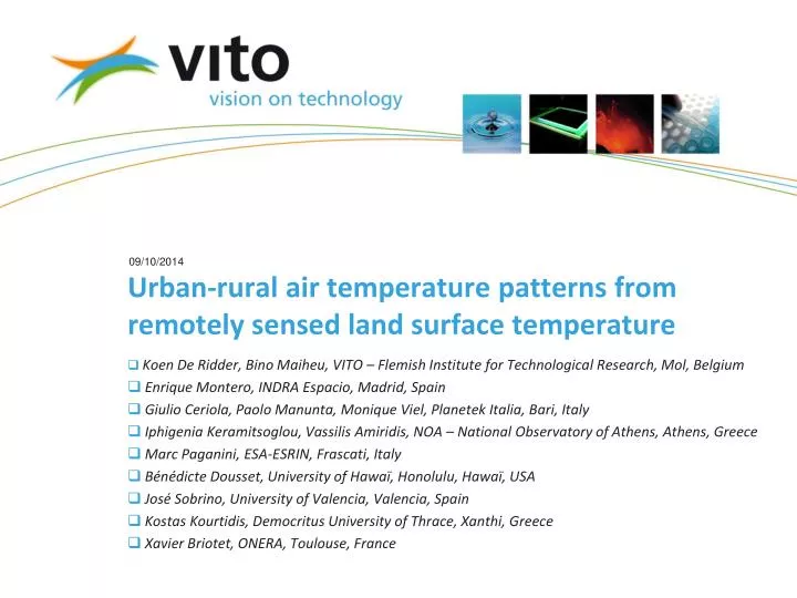 urban rural air temperature patterns from remotely sensed land surface temperature