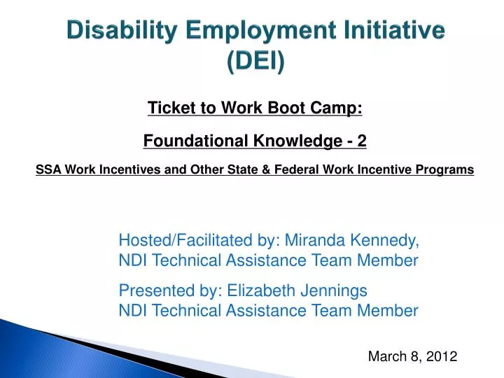 disability employment initiative dei