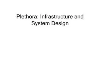 Plethora: Infrastructure and System Design