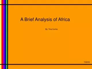A Brief Analysis of Africa