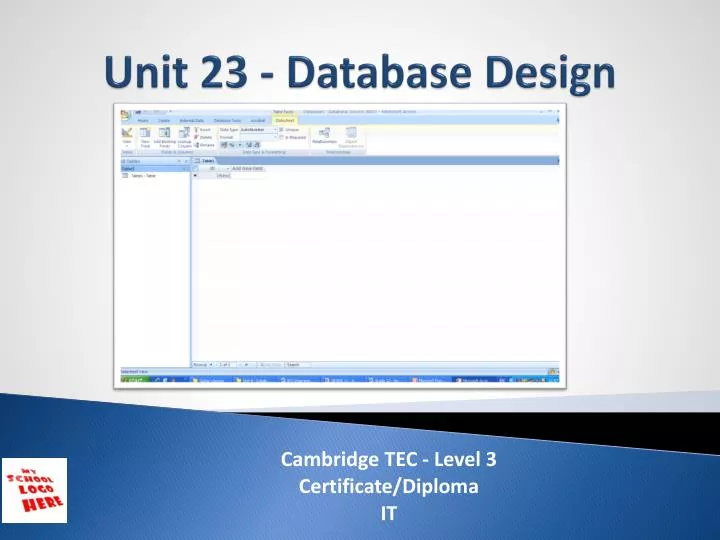 unit 23 database design