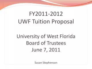 Proposed Undergraduate Tuition Rates
