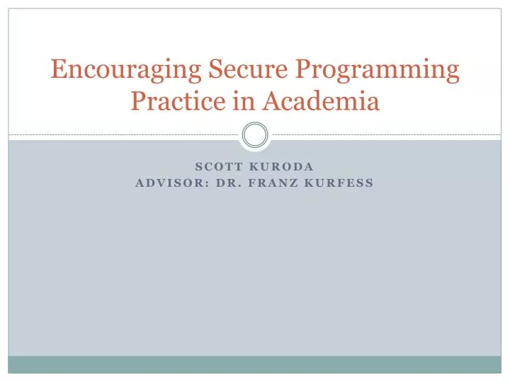 encouraging secure programming practice in academia