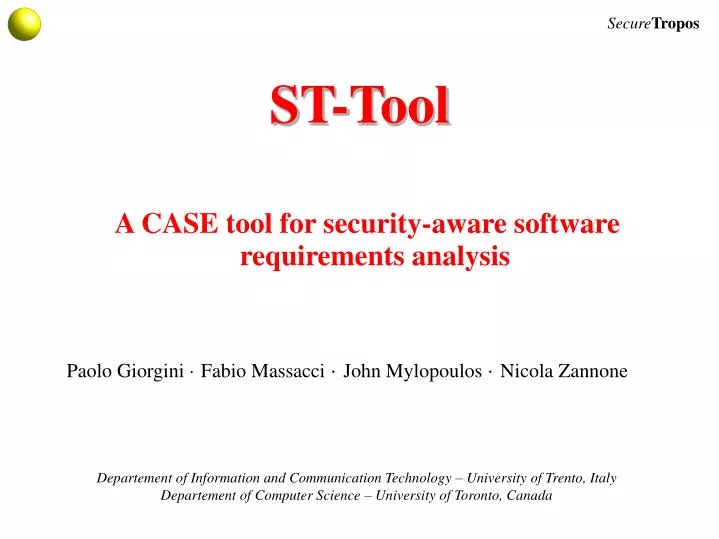 a case tool for security aware software requirements analysis