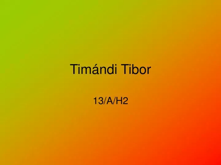 tim ndi tibor