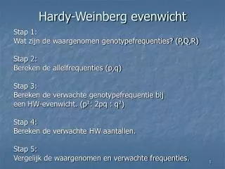 hardy weinberg evenwicht