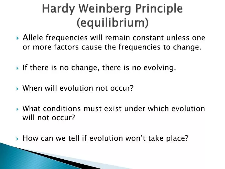 hardy weinberg principle equilibrium