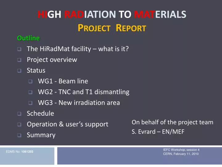 hi gh rad iation to mat erials project report