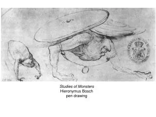 Studies of Monsters Hieronymus Bosch pen drawing