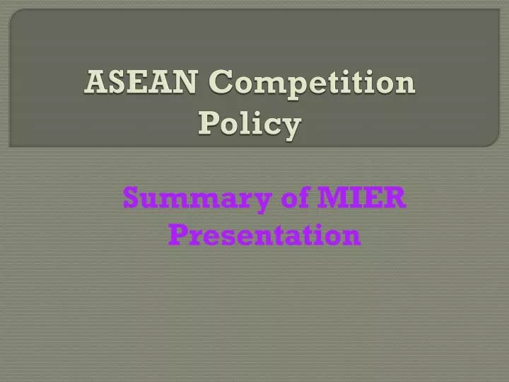 asean competition policy