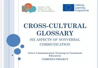 CROSS-CULTURAL GLOSSARY six aspects of nonverbal communication