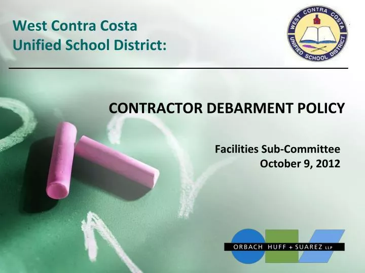 west contra costa unified school district contractor debarment policy
