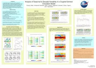 Analysis of Seasonal to Decadal Variability in a Coupled General Circulation Model
